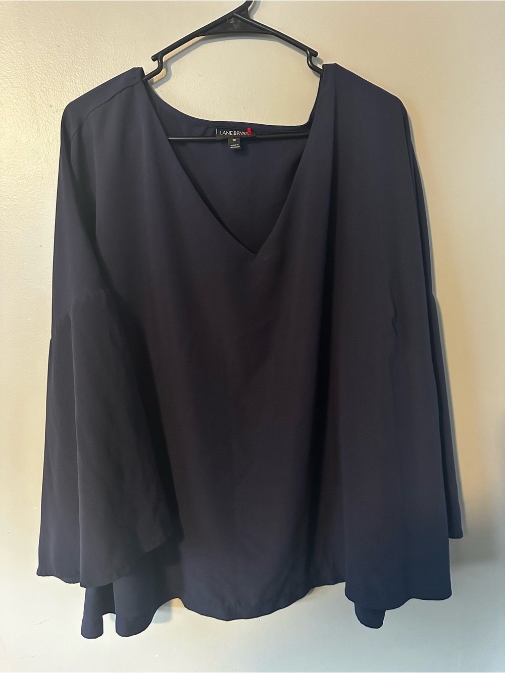 Lane Bryant Navy V-Neck Flowing Blouse